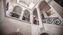 A view of an original stair well found in the old house at Thoresby Hall Hotel