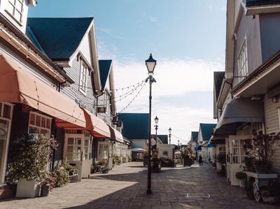 A chic building at Bicester Village for designer shopping