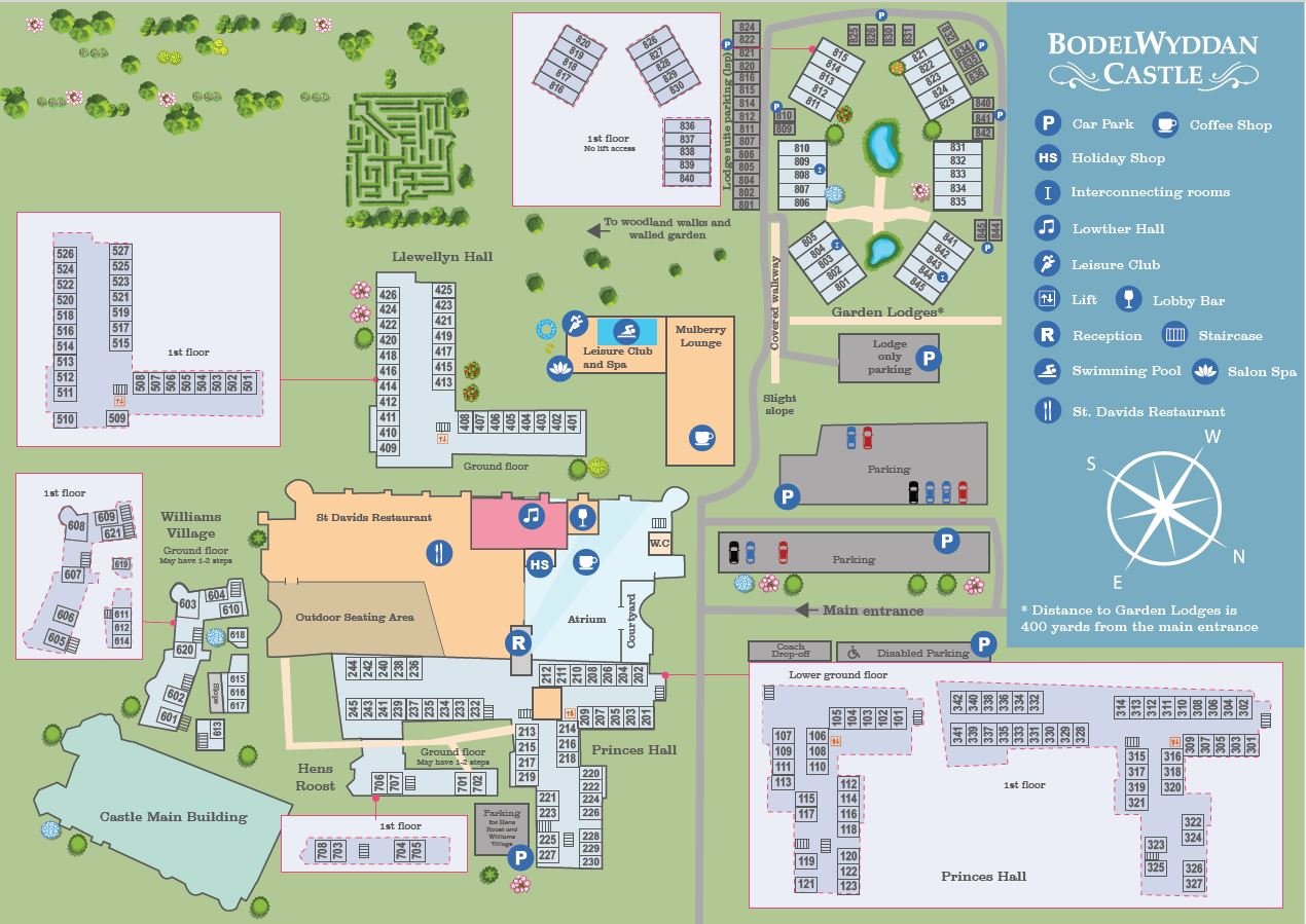 Bodelwyddan Castle map