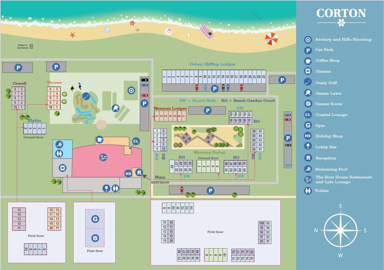 Corton Coastal Village map