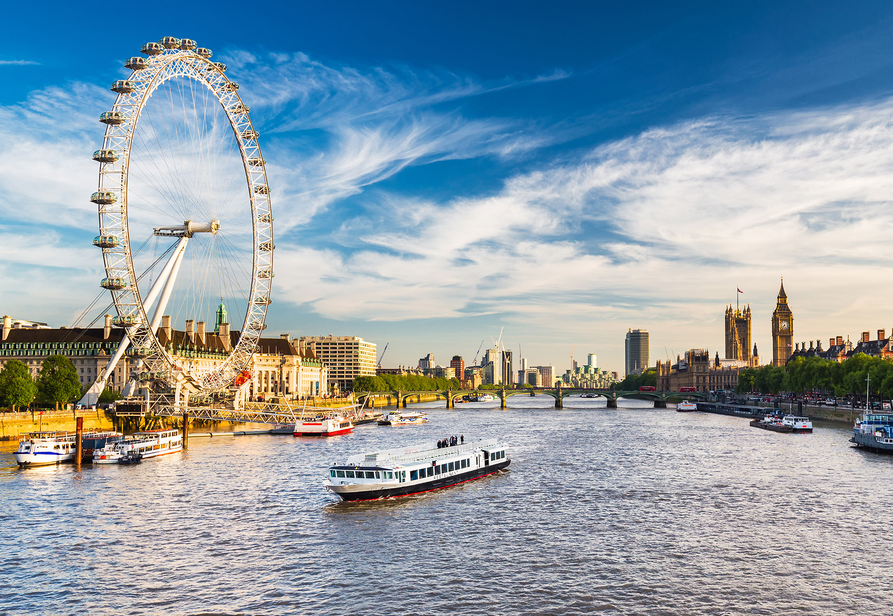 View of London from the River Thames